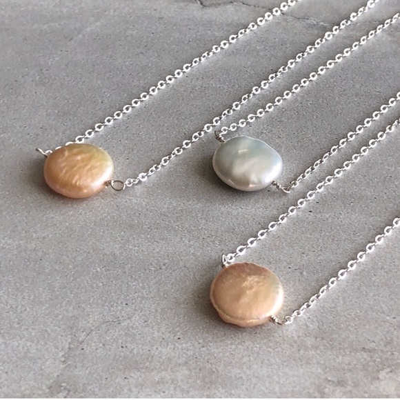 Silver Dainty Freshwater Pearl Necklace - Picture 2 of 7